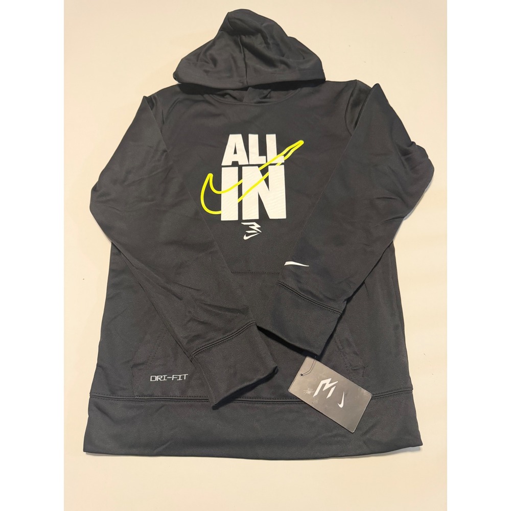 Nike 3Brand Russell Wilson Boys Black Dri-FIT All In Hoodie 9Q0402-023 Size L